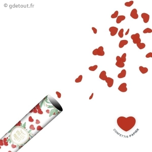 Canon à Confettis Coeurs Rouges