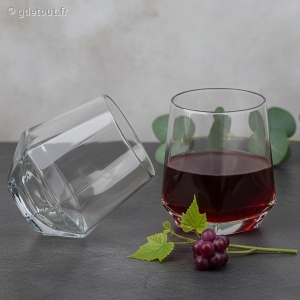 Duo de Verres à Whisky en forme Diamant 350 ml