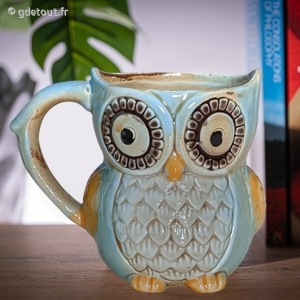 Mug Hibou Bleu 3D