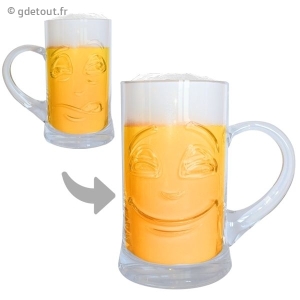 Chope Bière Double Visage Avant et Après une Bière