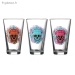 Trio Grands Verres T&ecirc;te de Mort Mexicaine 32 cL - Vue 2