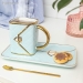 Mug avec Assiette et Cuill&egrave;re Sac &agrave; Main Bleu - Vue 1