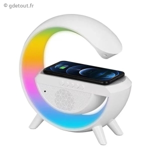 Lampe Caméra Espion WIFI 4K, Chargeur et Haut-Parleur Bluetooth