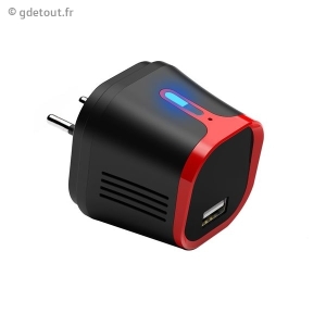 Prise Chargeur Caméra USB Espion 4K WiFi Vision Nocture Rouge