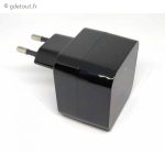 Chargeur USB Mural avec Cam&eacute;ra Espion Wi-Fi vision de nuit