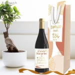 Sac et Etiquette Bouteille Annonce Grands-Parents