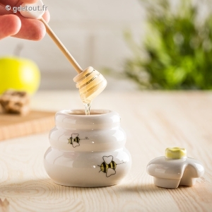Petit Pot de Miel en Porcelaine