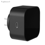 Chargeur secteur USB C Cam&eacute;ra Espion Wi-Fi HD D&eacute;tection de Mouvement
