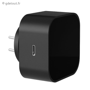 Chargeur secteur USB C Caméra Espion Wi-Fi HD Détection de Mouvement