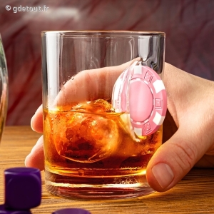 Verre Jeton de Casino Incrusté
