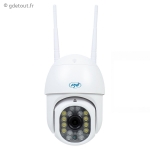 Cam&eacute;ra WiFi PTZ 4MP vision nocturne avec carte 128Go