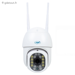 Cam&eacute;ra WiFi PTZ 4MP vision nocturne avec carte 128Go