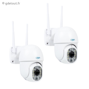 Cam&eacute;ra WiFi PTZ 4MP vision nocturne d&eacute;tection mouvement x2