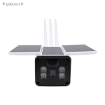 Cam&eacute;ra WiFi solaire 2MP vision nocturne d&eacute;tection PIR