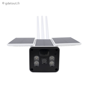 Cam&eacute;ra WiFi solaire 2MP vision nocturne d&eacute;tection PIR