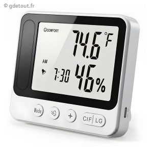 Thermomètre hygromètre caméra WiFi 4K réveil et vision nocturne